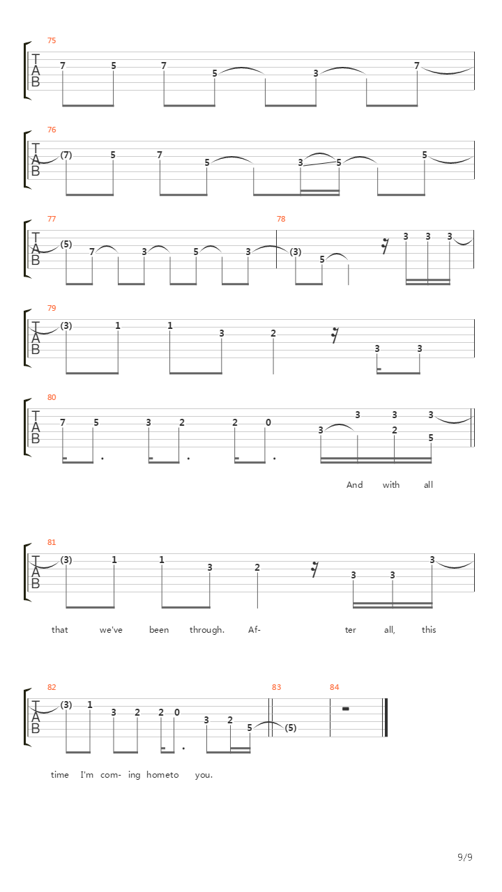 Gunslinger吉他谱