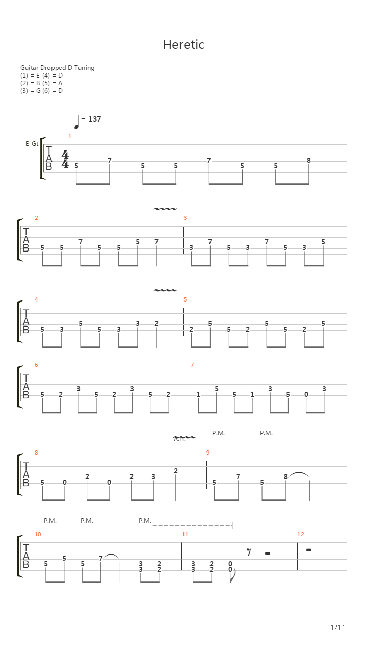 Heretic吉他谱