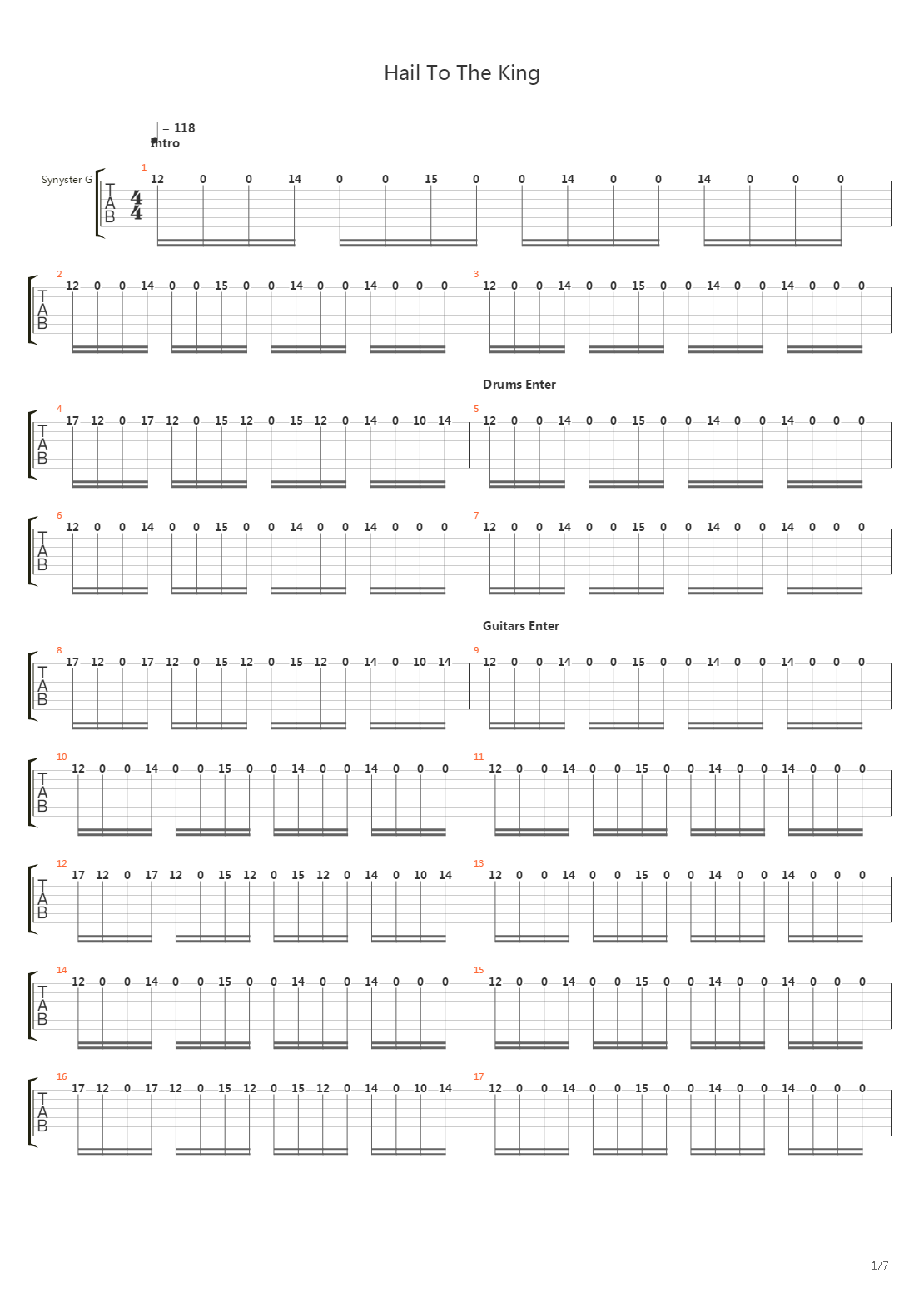 Hail To The King(11)吉他谱