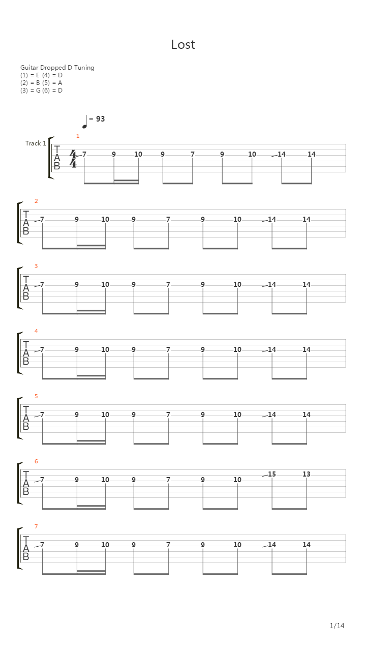 Lost吉他谱