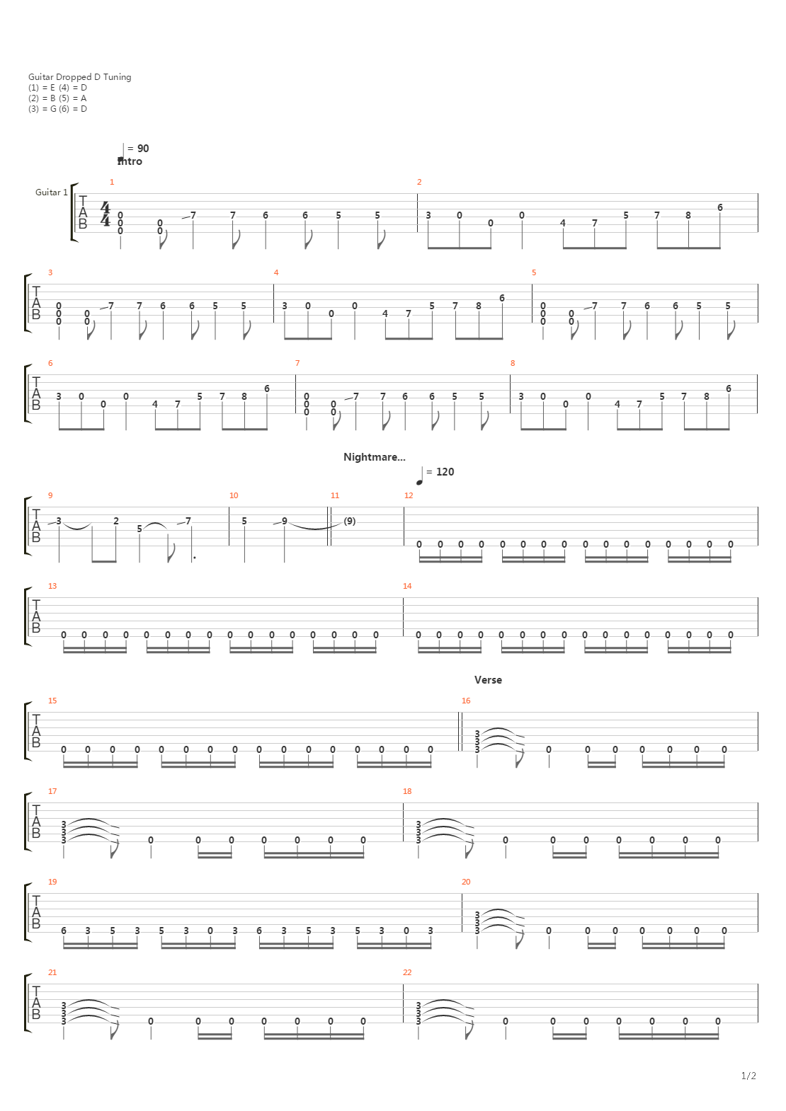 Nightmare吉他谱