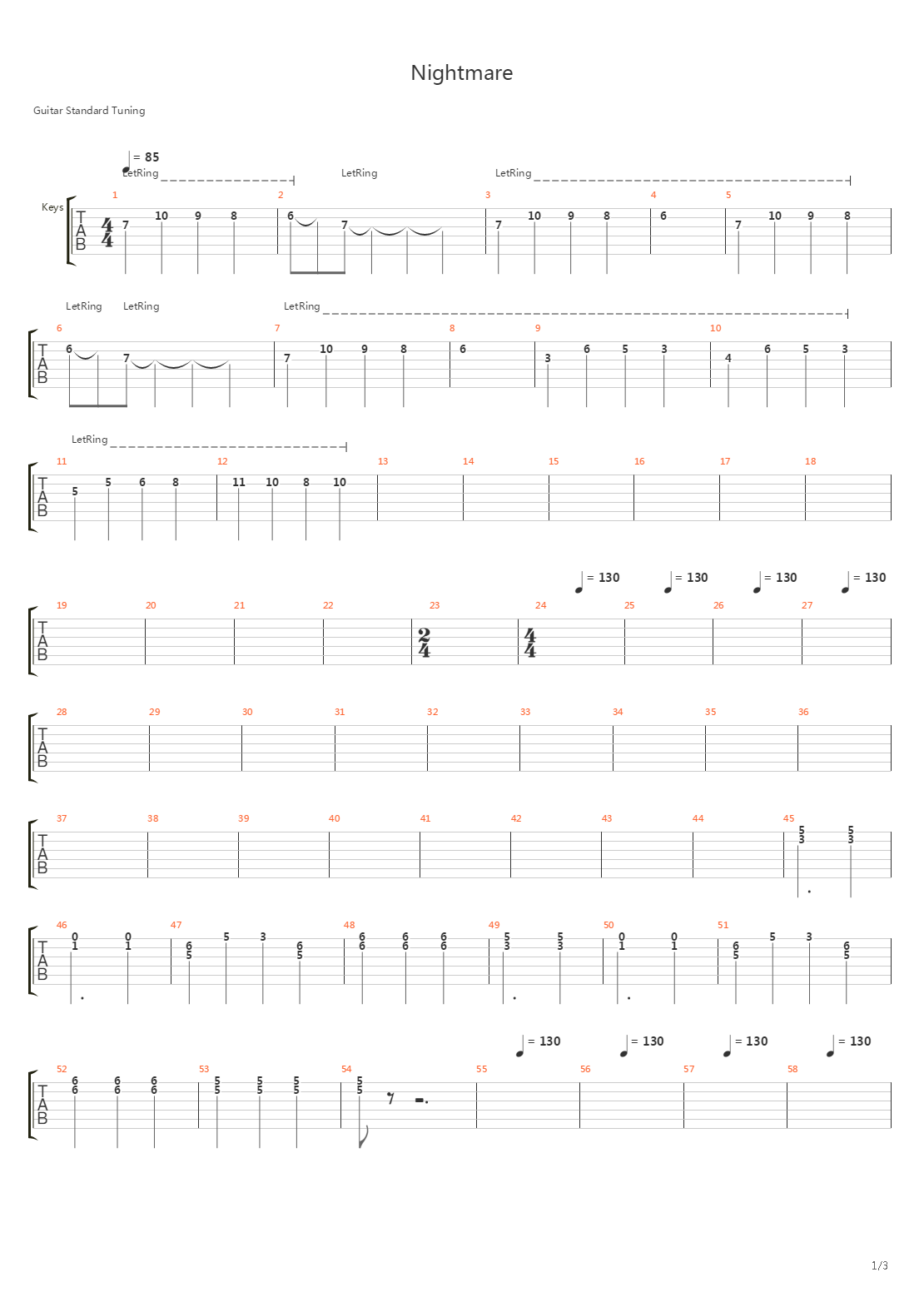 Nightmare吉他谱