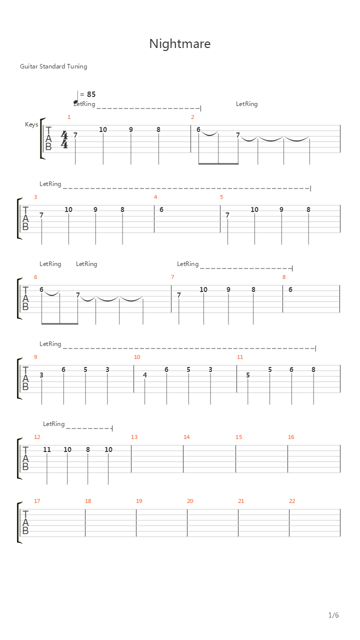 Nightmare吉他谱