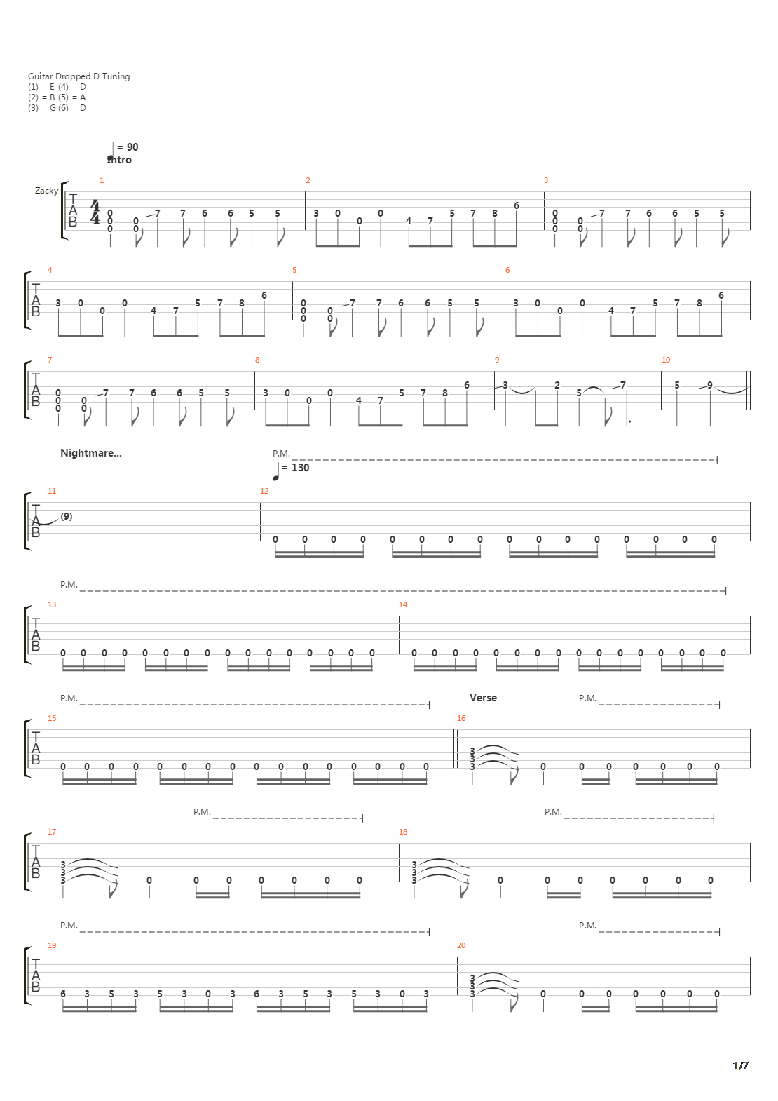 Nightmare吉他谱