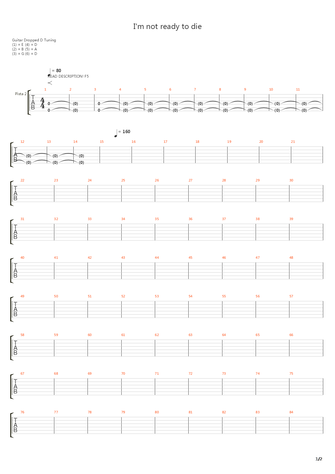 Not Ready To Die吉他谱