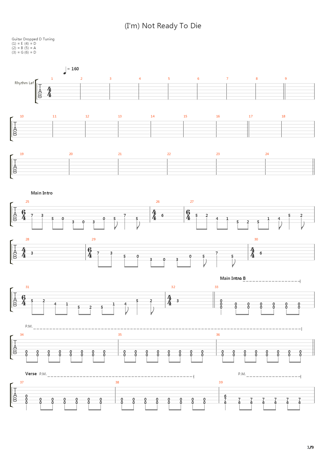Not Ready To Die吉他谱