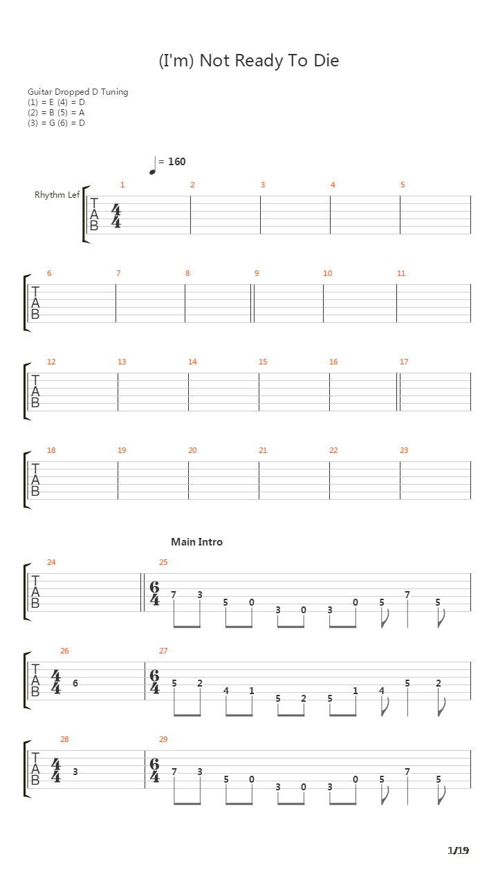 Not Ready To Die吉他谱