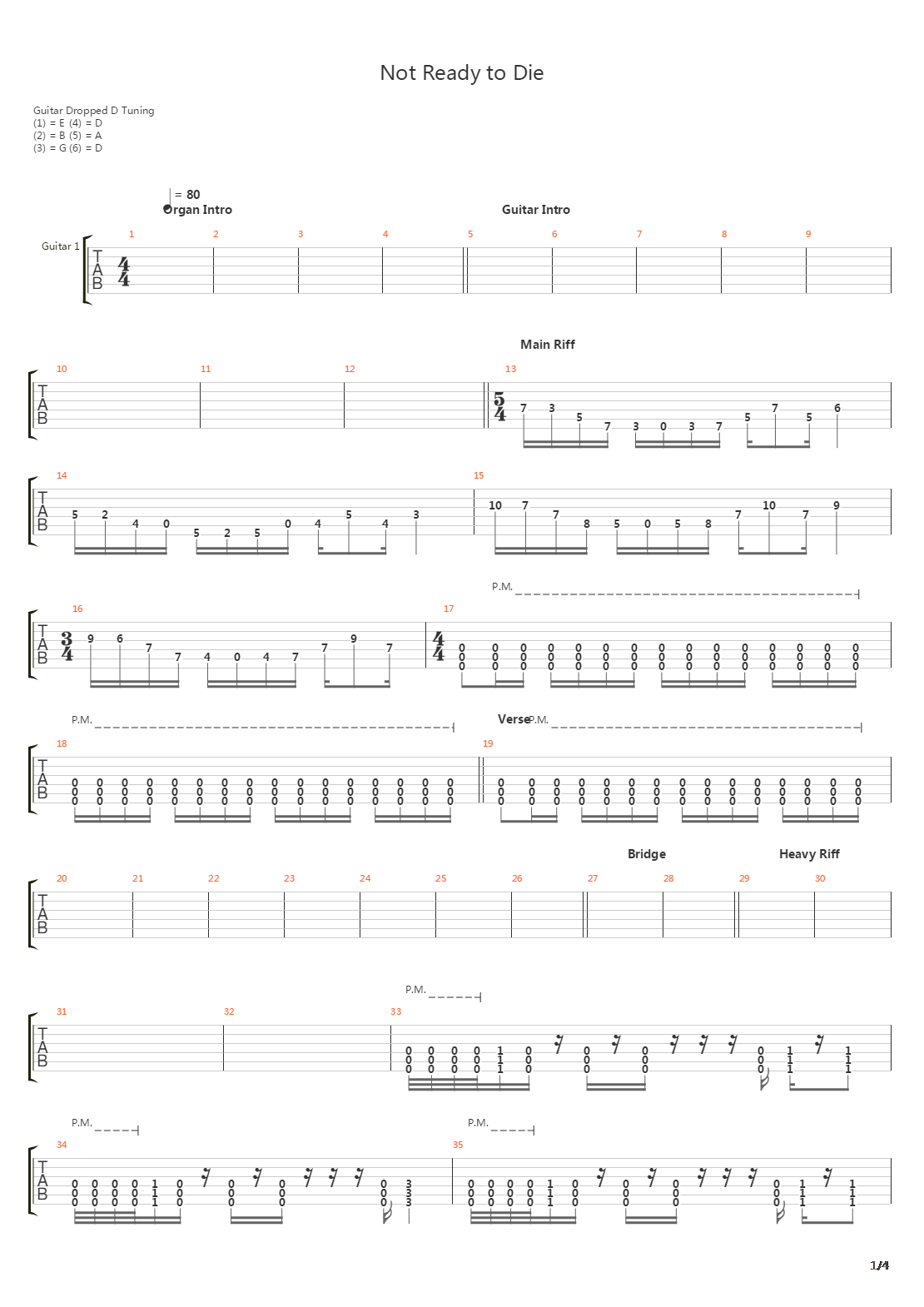 Not Ready To Die吉他谱
