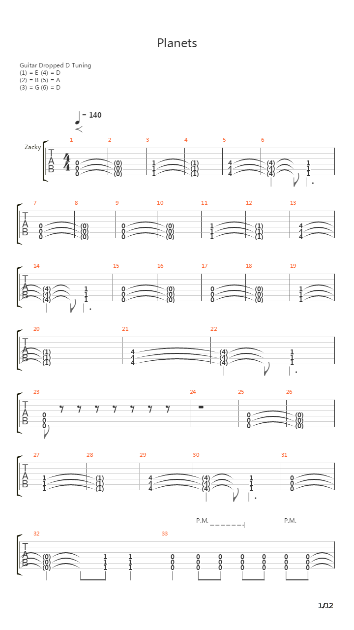 Planets吉他谱