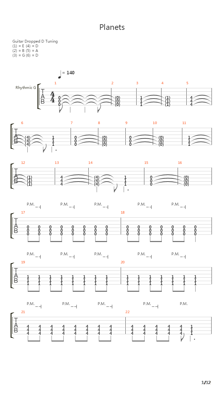 Planets吉他谱