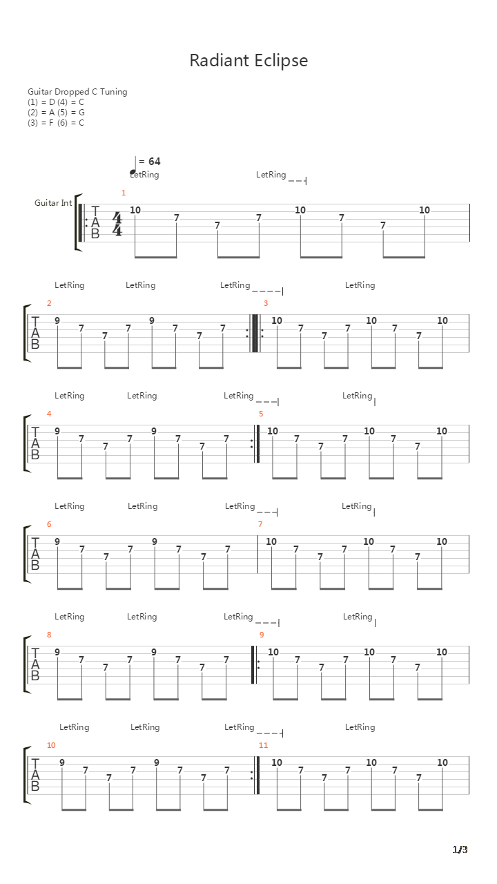 Radiant Eclipse吉他谱