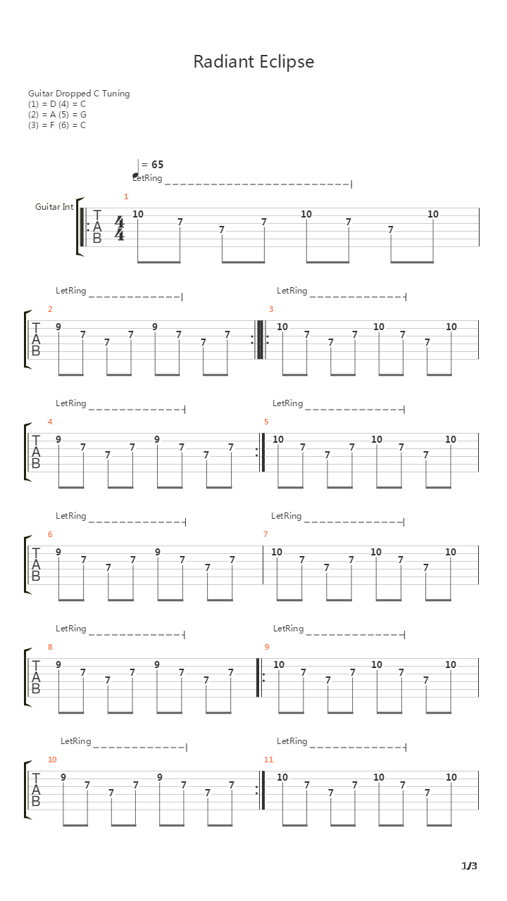 Radiant Eclipse吉他谱