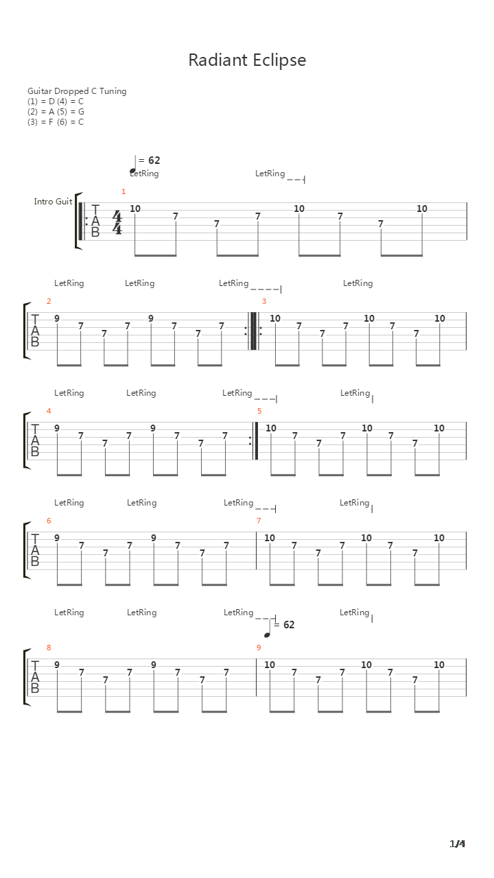 Radiant Eclipse吉他谱