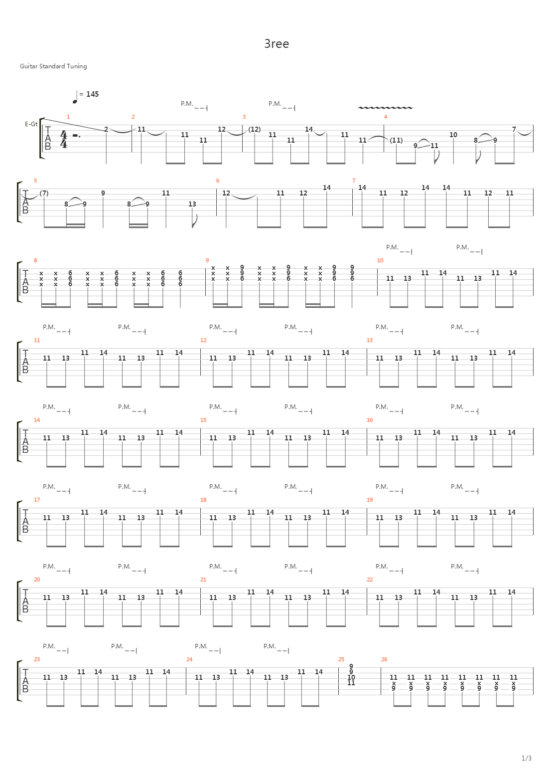 3REE吉他谱