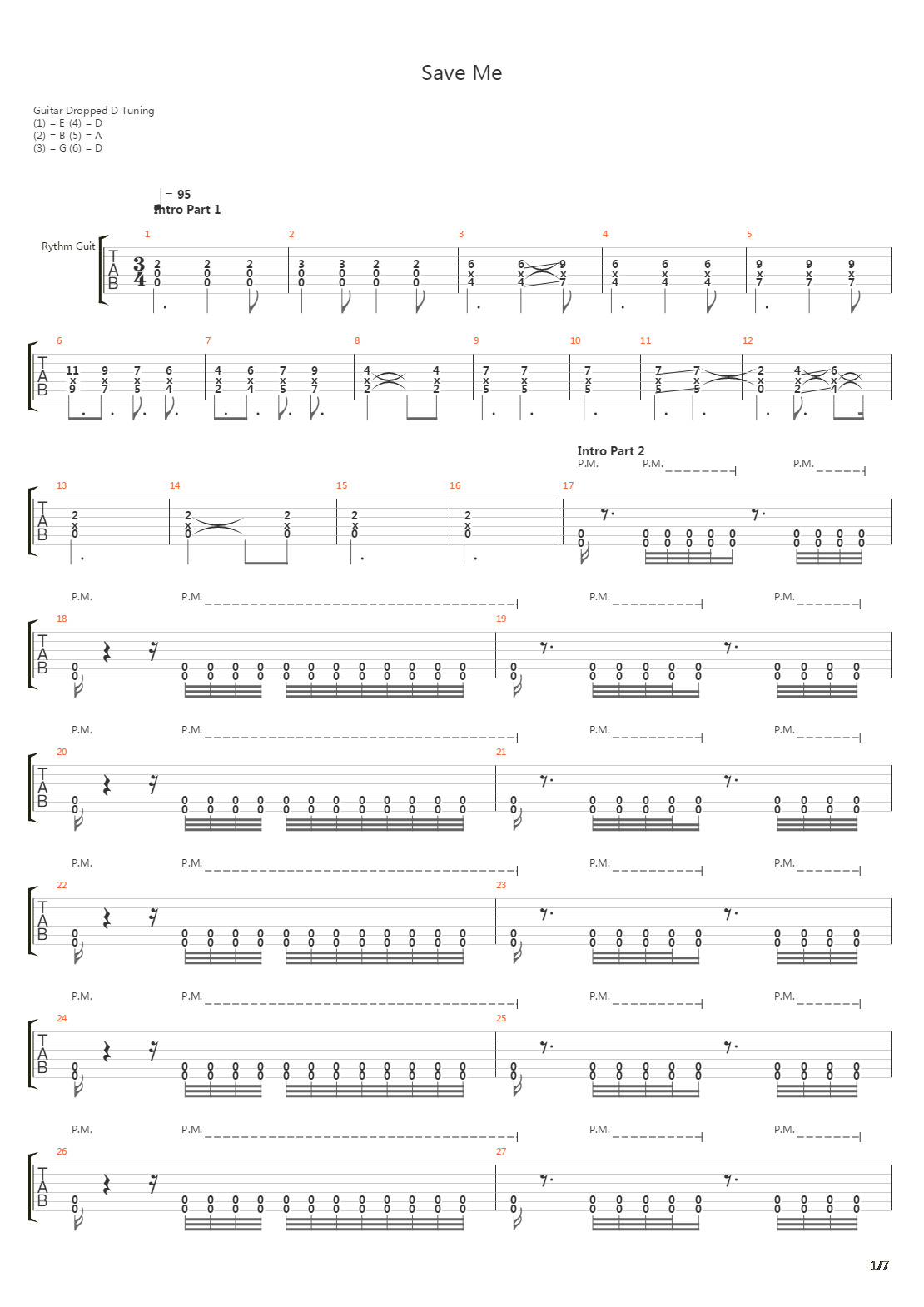 Save Me吉他谱
