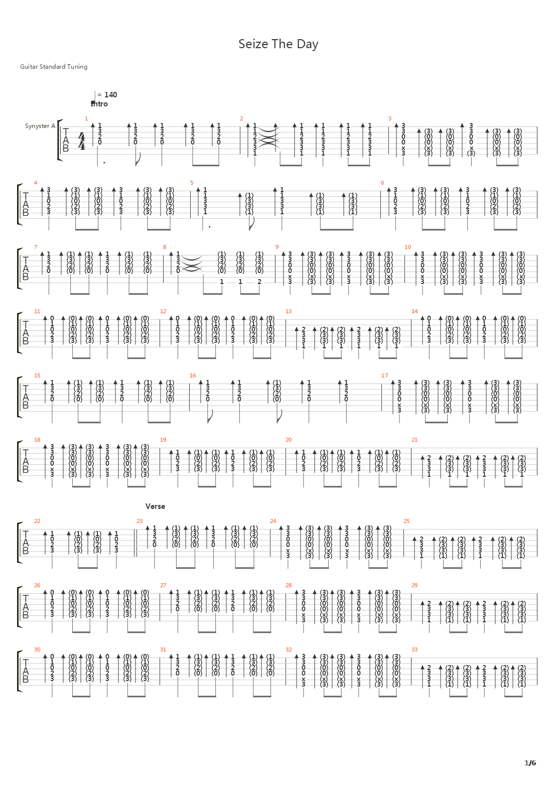 Seize The Day吉他谱