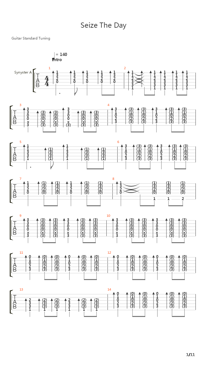 Seize The Day吉他谱
