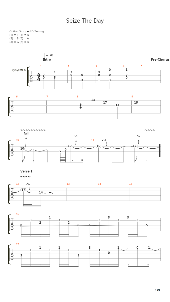 Seize The Day吉他谱