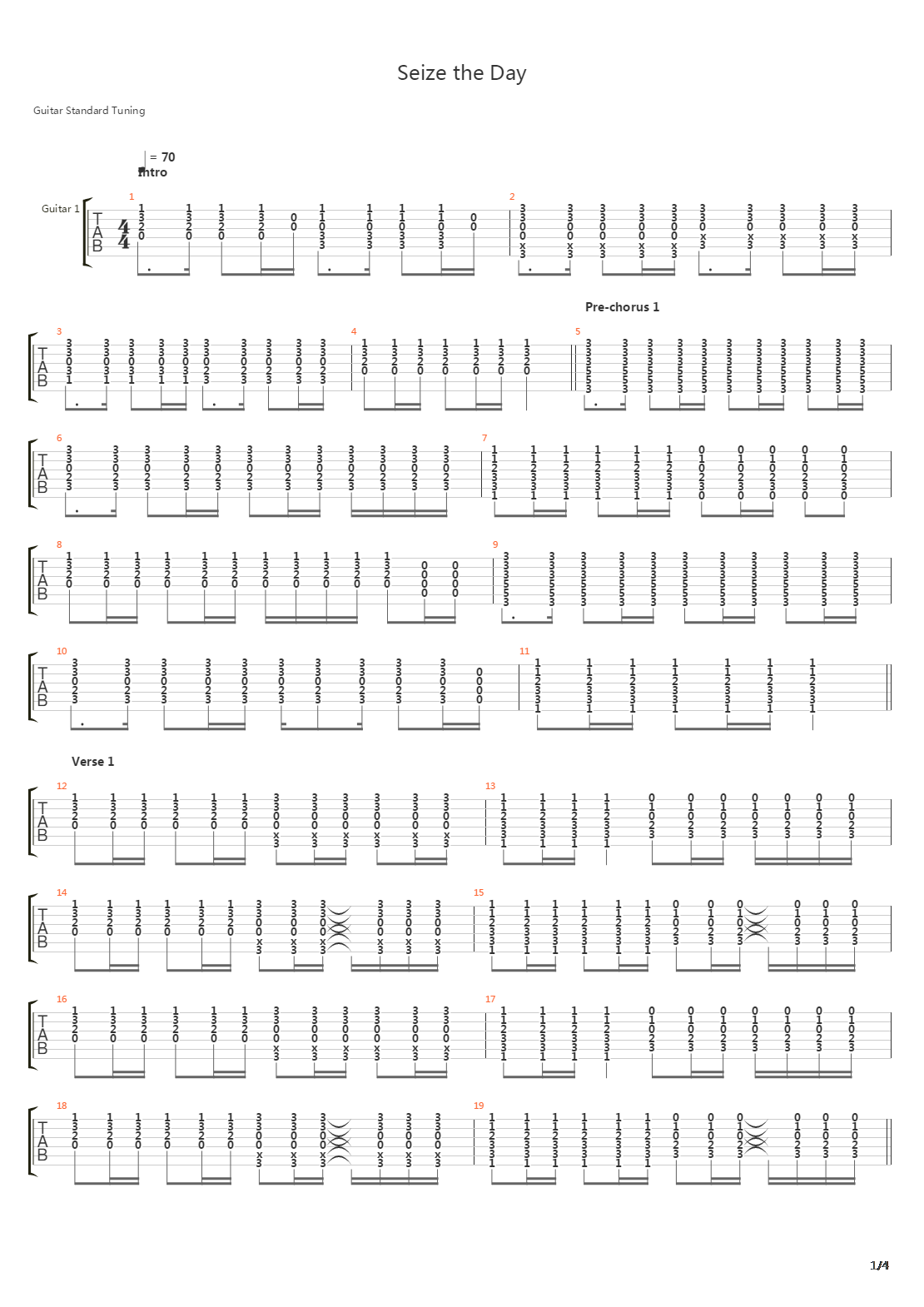 Seize The Day吉他谱