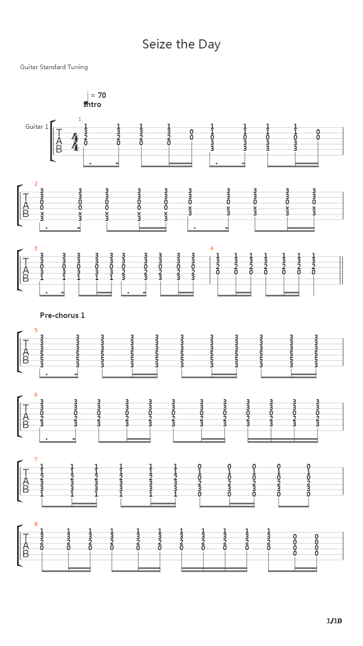 Seize The Day吉他谱