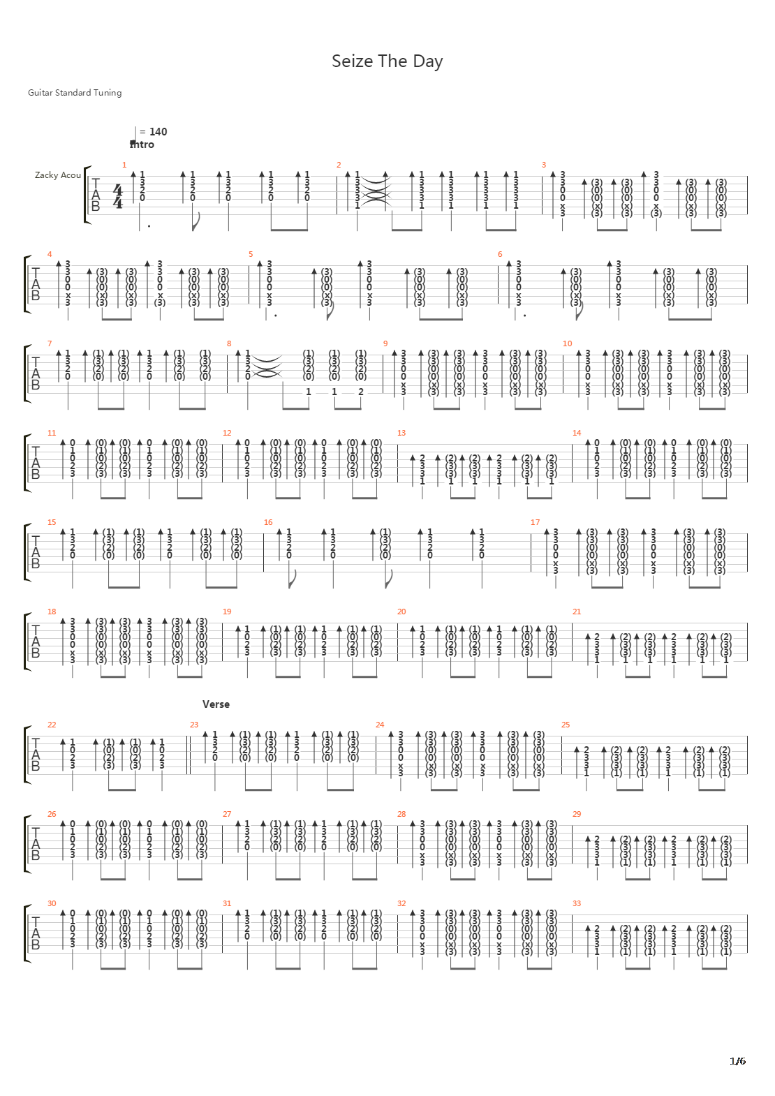 Seize The Day吉他谱