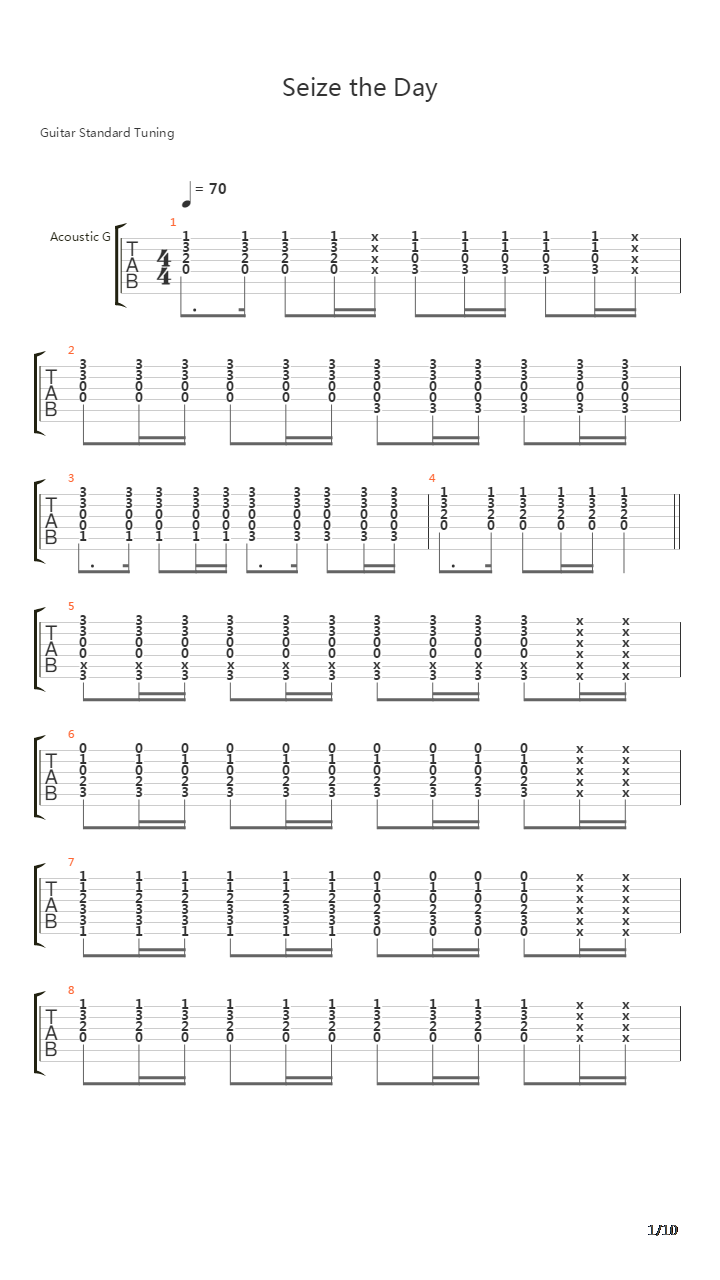 Seize The Day吉他谱