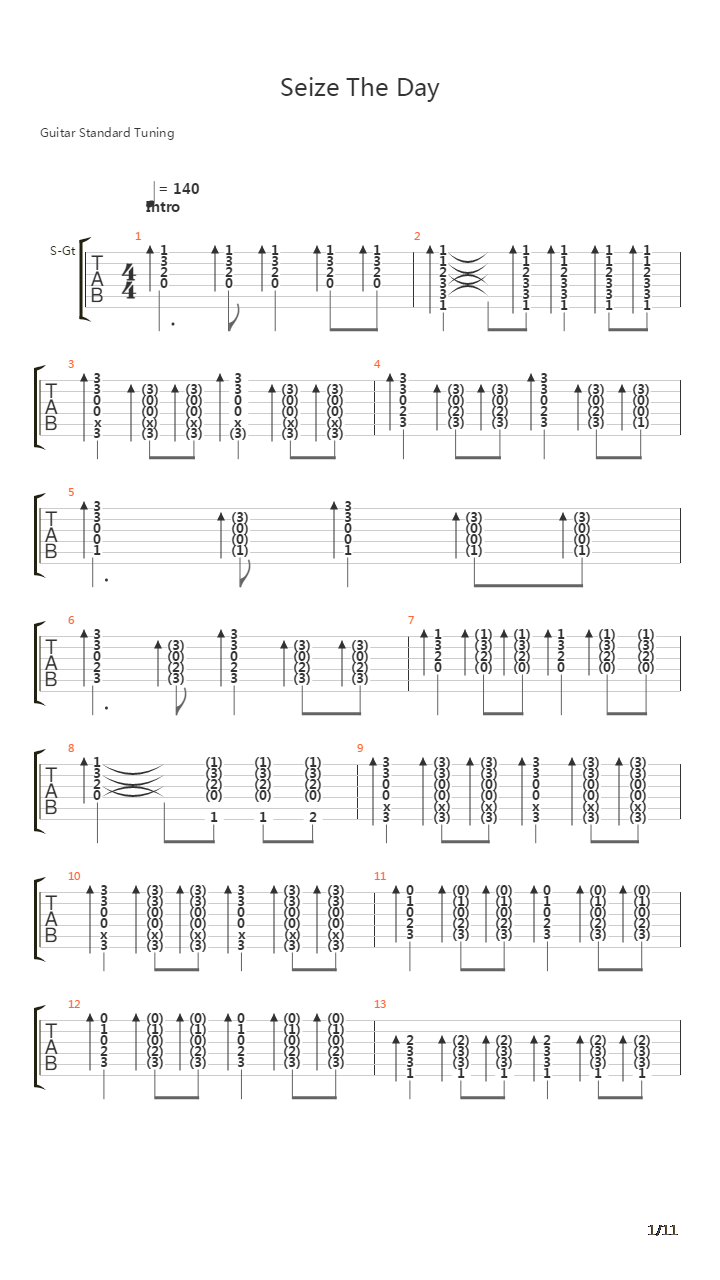 Seize The Day吉他谱