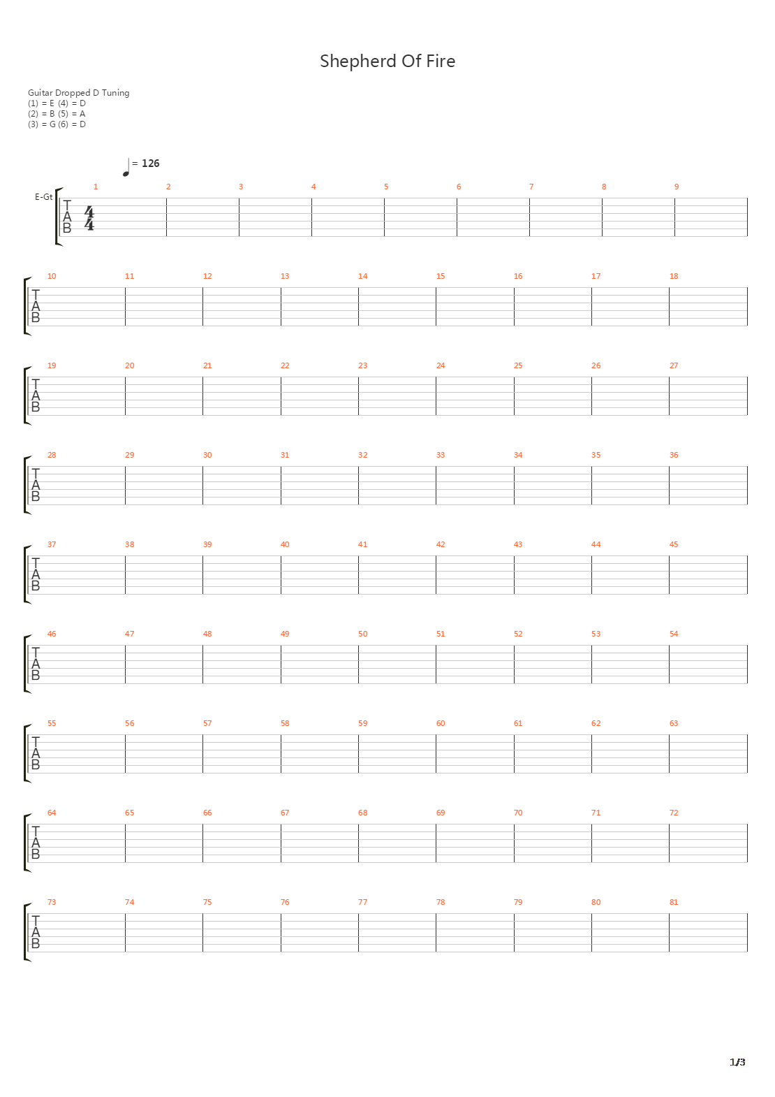 Shepherd Of Fire吉他谱