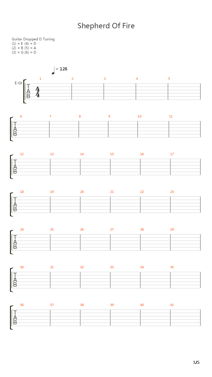 Shepherd Of Fire吉他谱