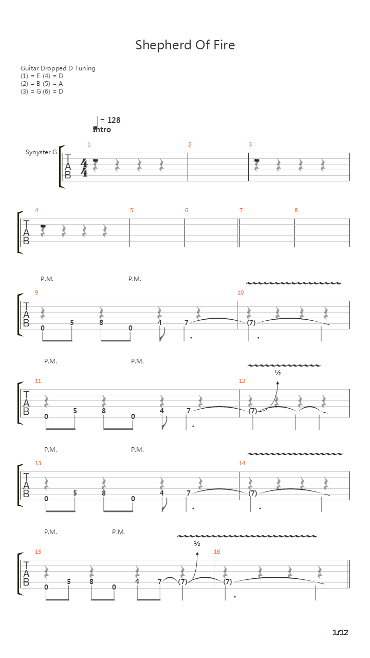 Shepherd Of Fire吉他谱