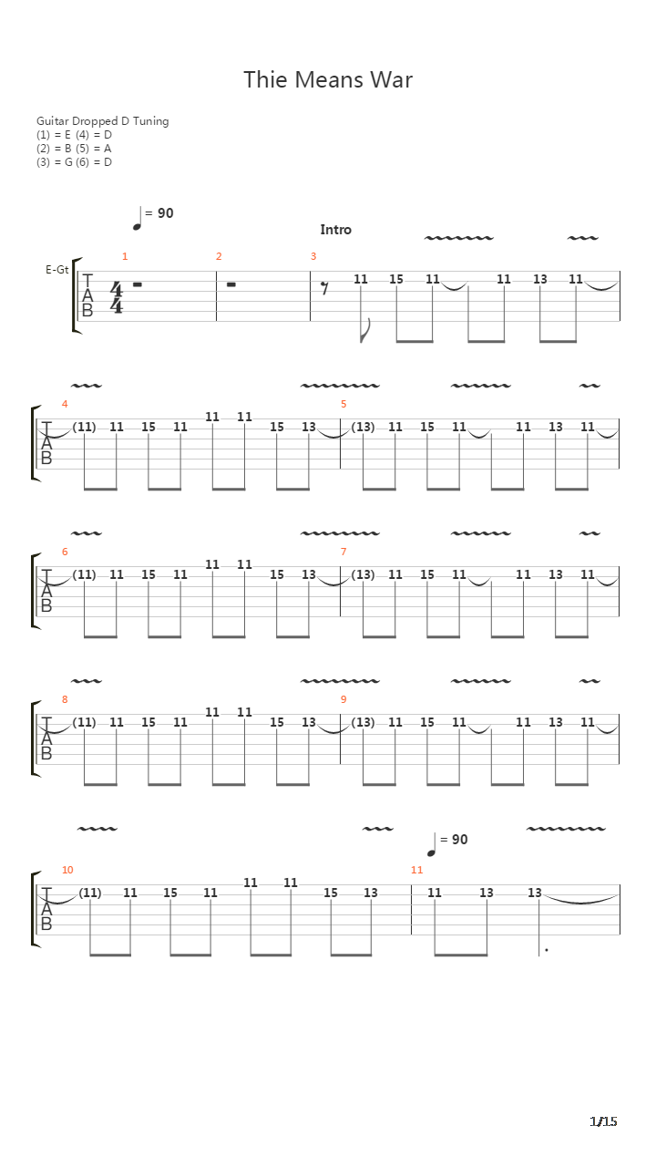 This Means War吉他谱