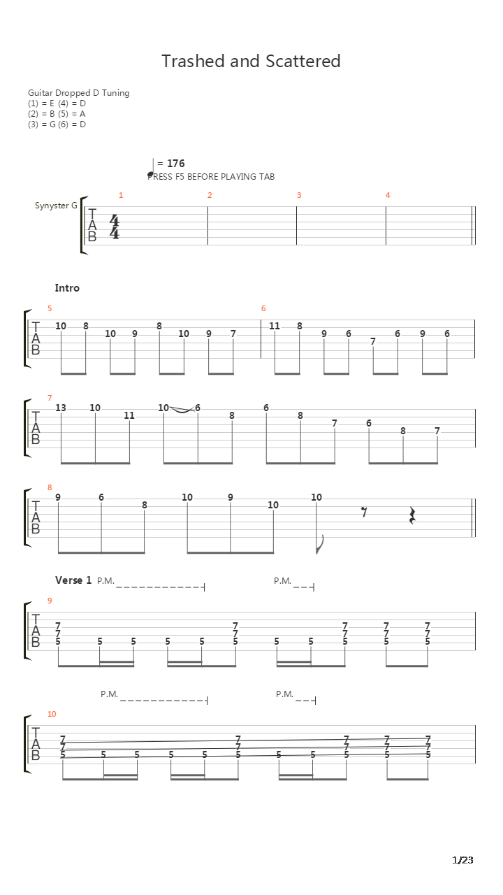 Trashed And Scattered吉他谱