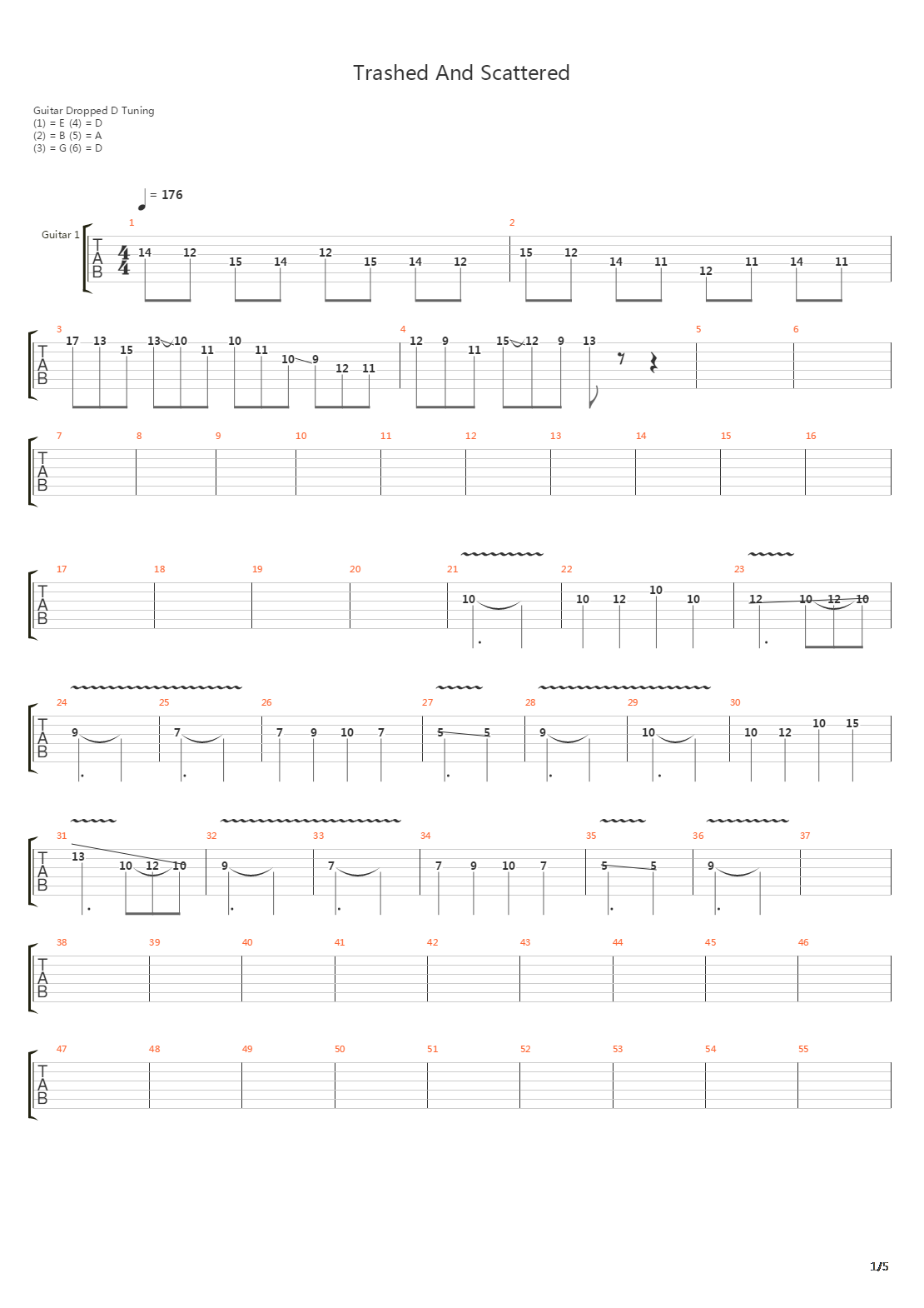 Trashed And Scattered吉他谱