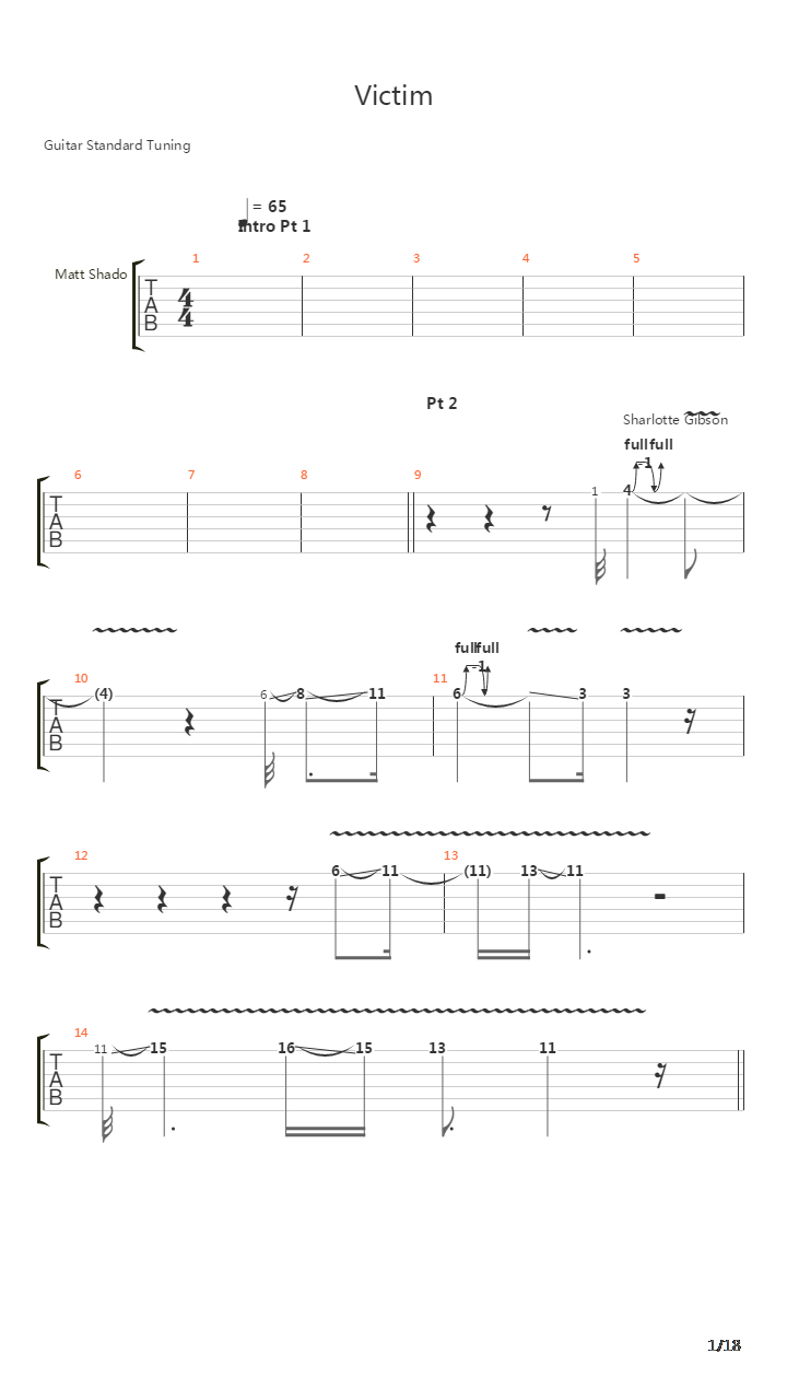 Victim吉他谱
