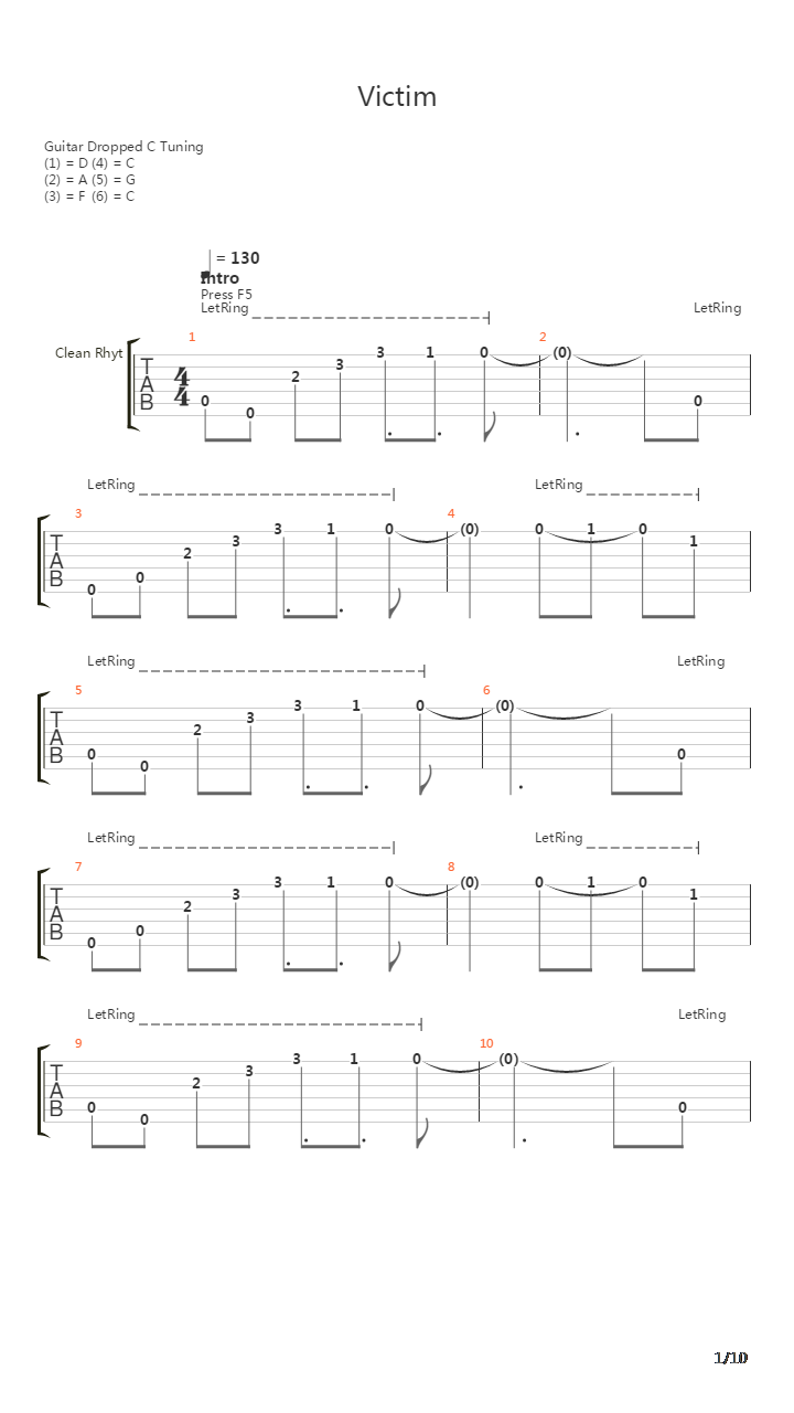 Victim吉他谱