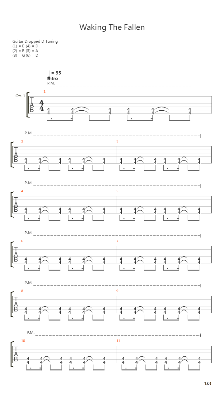 Waking The Fallen吉他谱