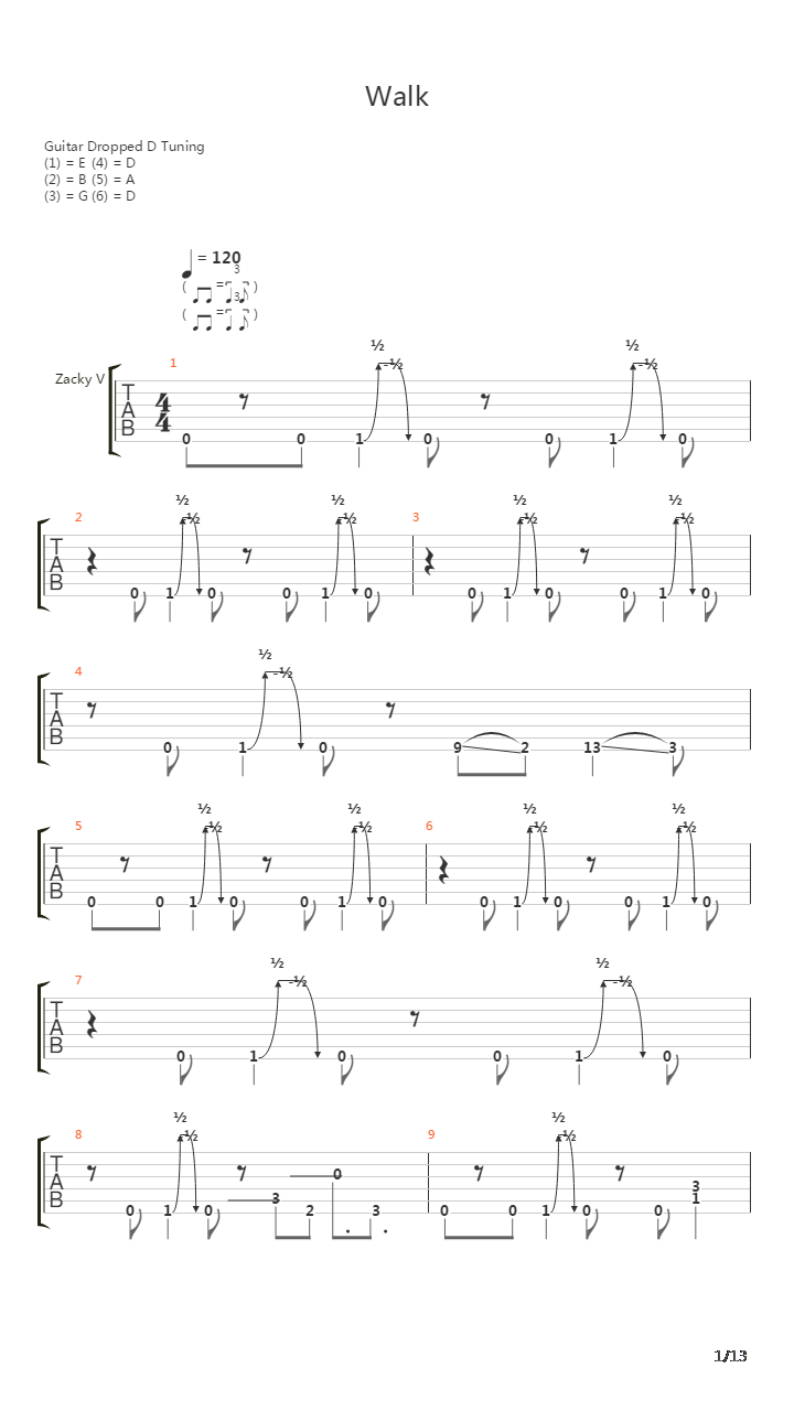 Walk吉他谱