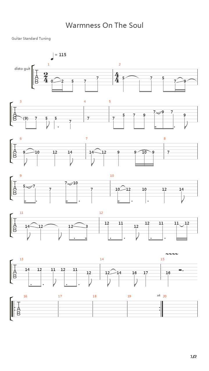 Warmness On The Soul吉他谱