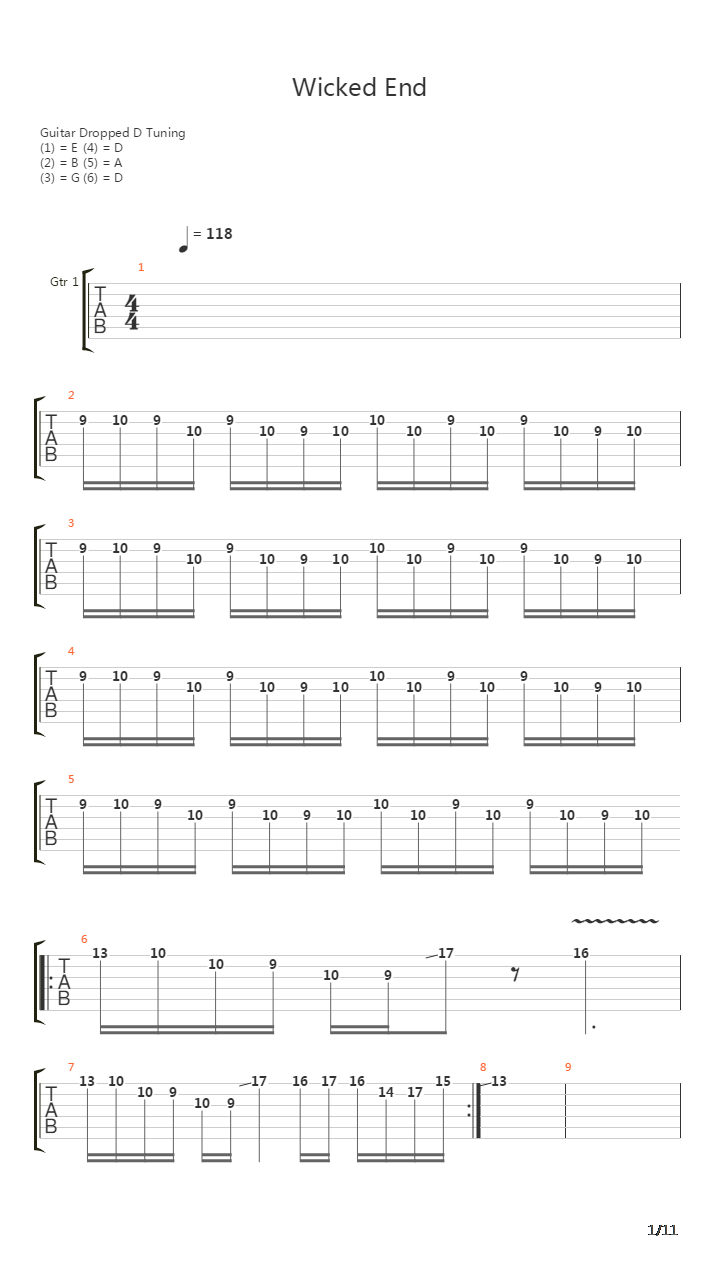 Wicked End吉他谱