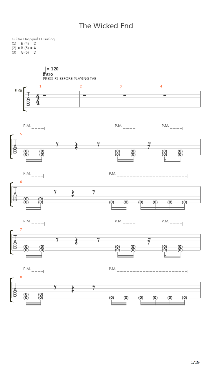 Wicked End吉他谱