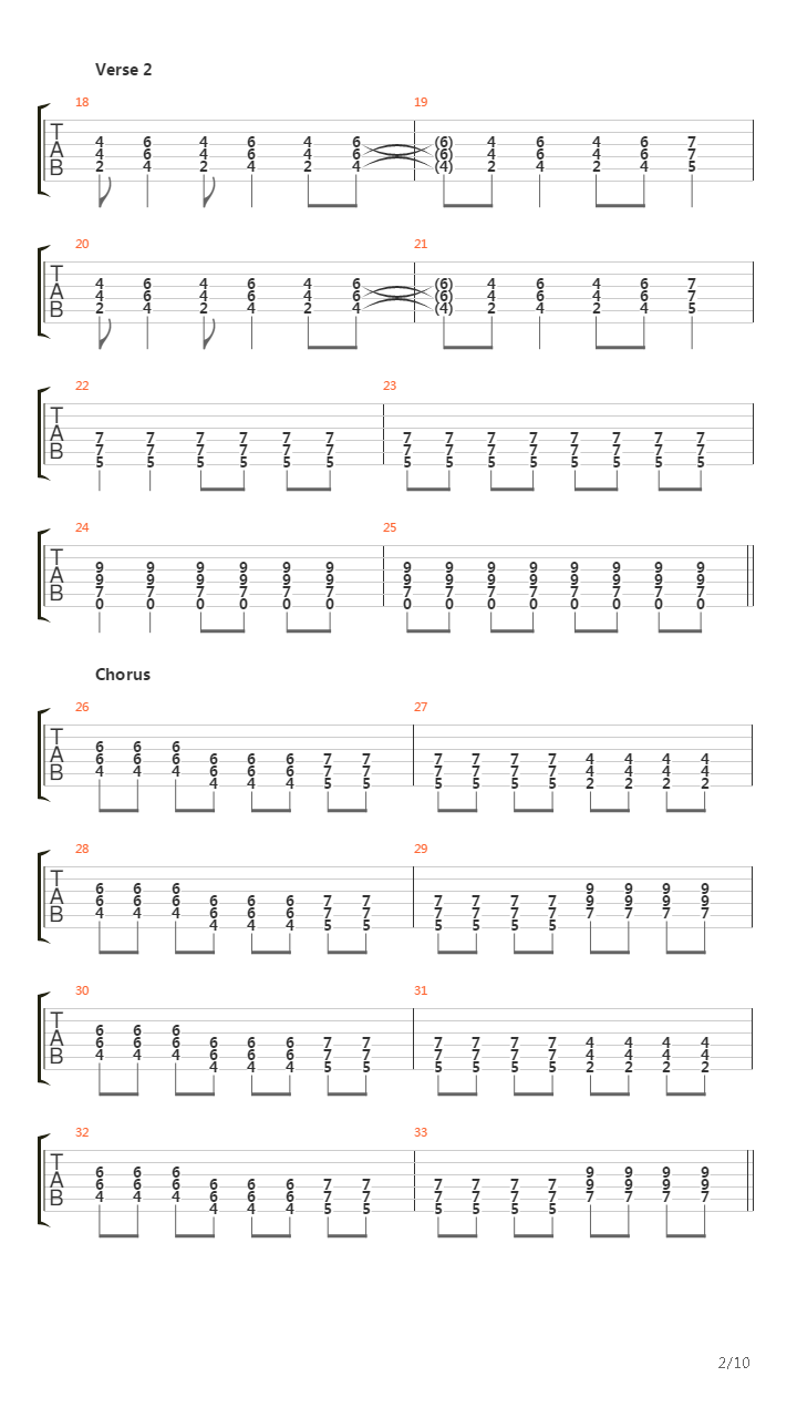 Bug吉他谱