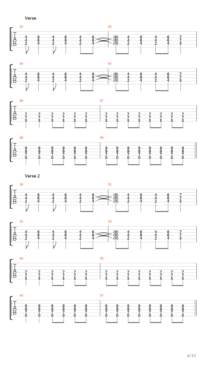 Bug吉他谱