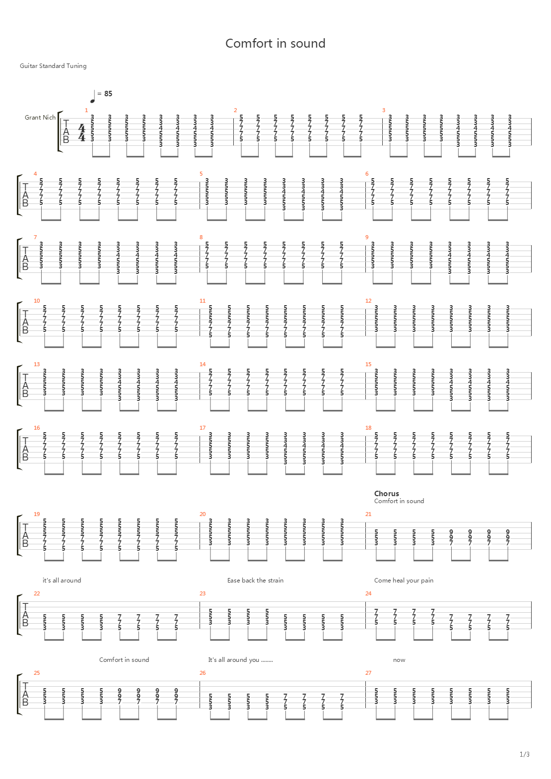 Comfort In Sound吉他谱