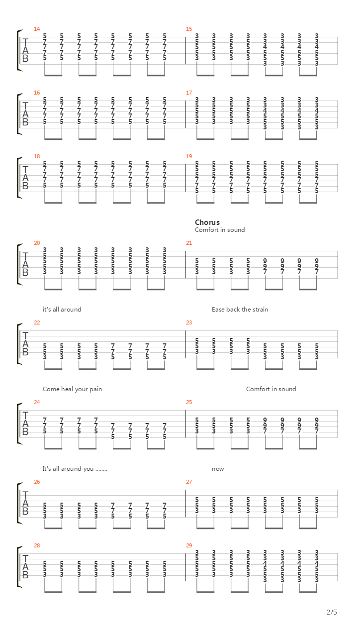 Comfort In Sound吉他谱