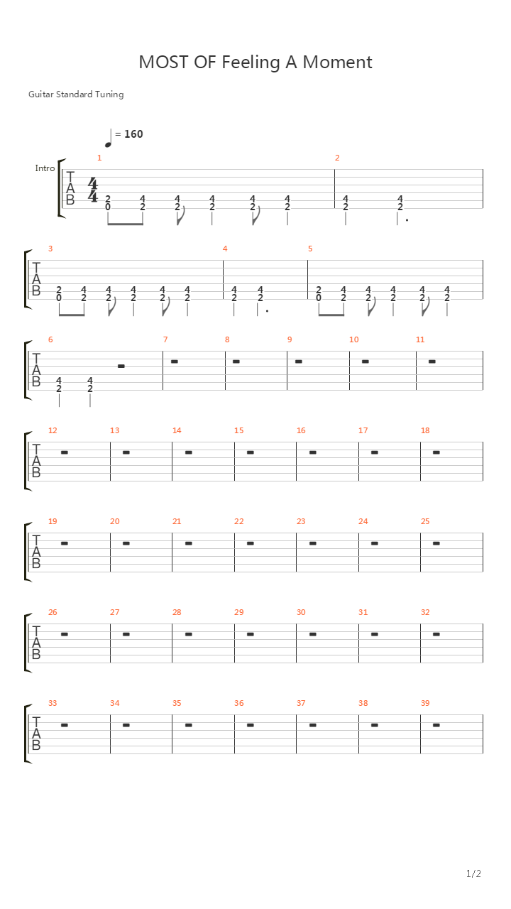 Feeling A Moment吉他谱