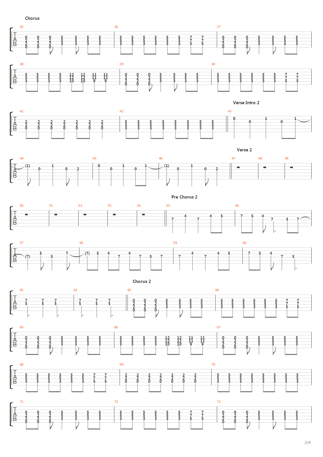 Pushing The Senses吉他谱