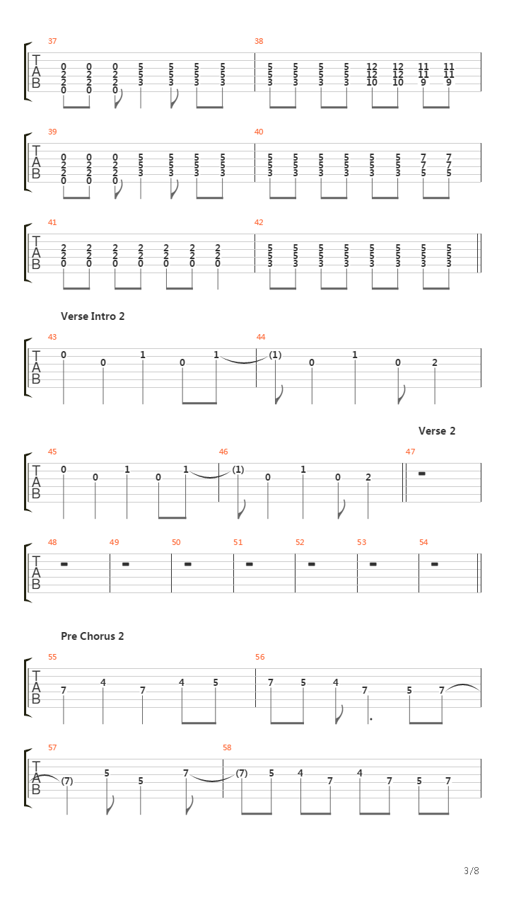 Pushing The Senses吉他谱