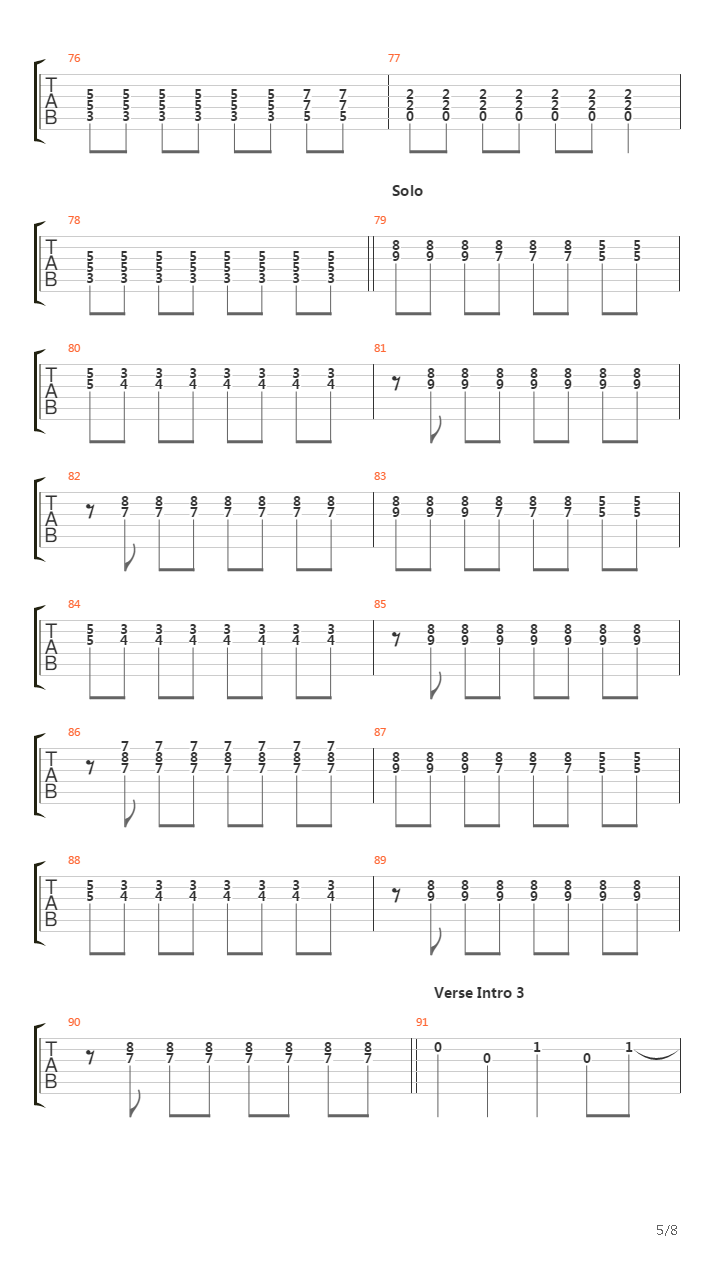 Pushing The Senses吉他谱