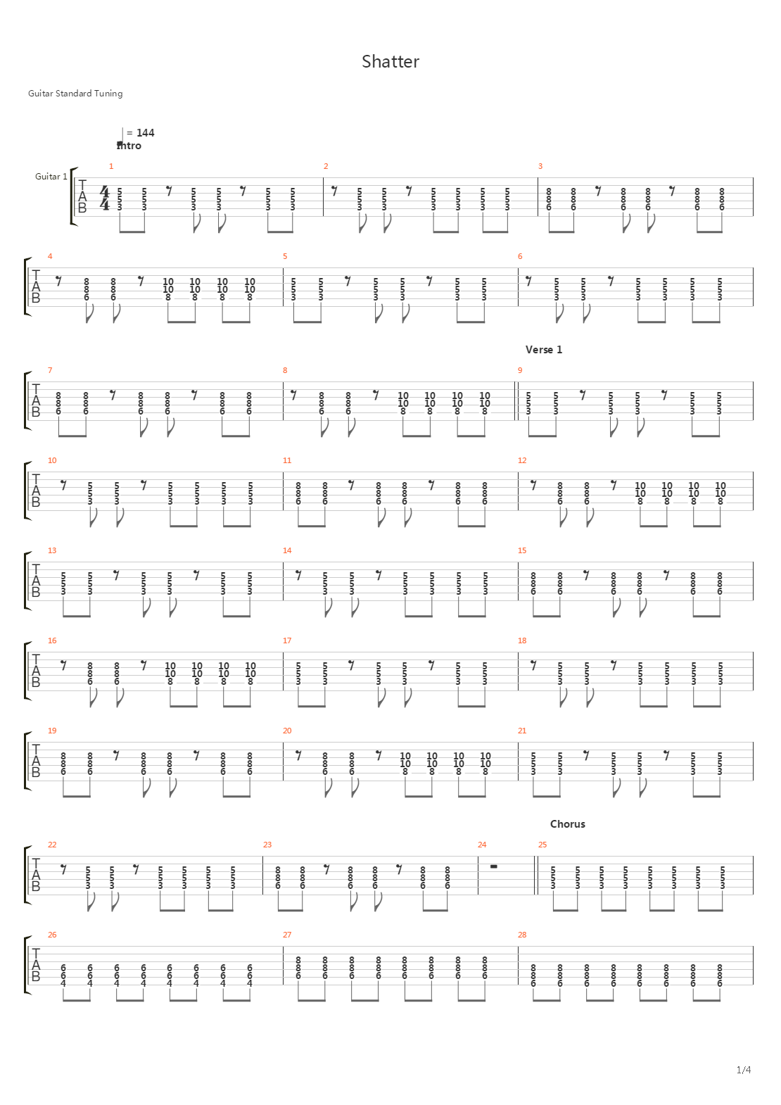 Shatter吉他谱