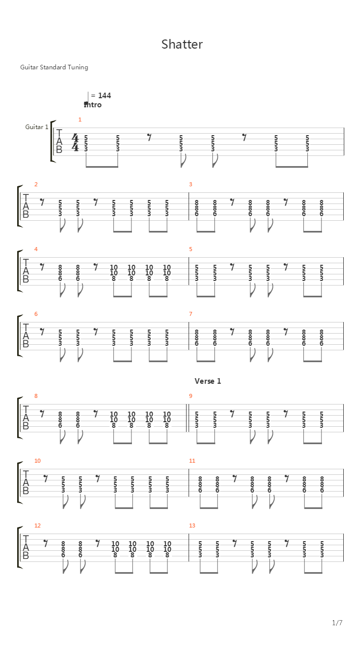 Shatter吉他谱